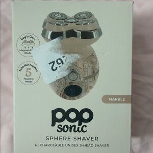 PopSonic Marble Sphere Rechargeable 5-Head Shaver - Beige Marble